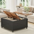 thumbnail image 2 of Flycity Square Lift Top Coffee Table, 31.5" Farmhouse Lift Up Coffee Table with Hidden Storage Compartment, Wood Center Table for Living Room, Black, 2 of 8