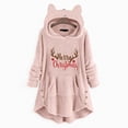 thumbnail image 2 of WREESH Womens Winter Warm Oversized Sweatshirts Cute Ear Fuzzy Fleece Hoodies Trendy Long Sleeve Printed Pullover Sided Button Tunic Tops Loungewear with Pocket Pink, 2 of 4
