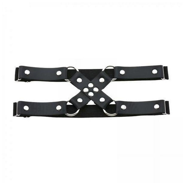 5x Liguero Elástico para Muslo, Liguero Elástico Negro Gótico de Cuero PU, Liga para Pierna, Anillo para Muslo para Halloween, Cosplay, Festival, 5 piezas