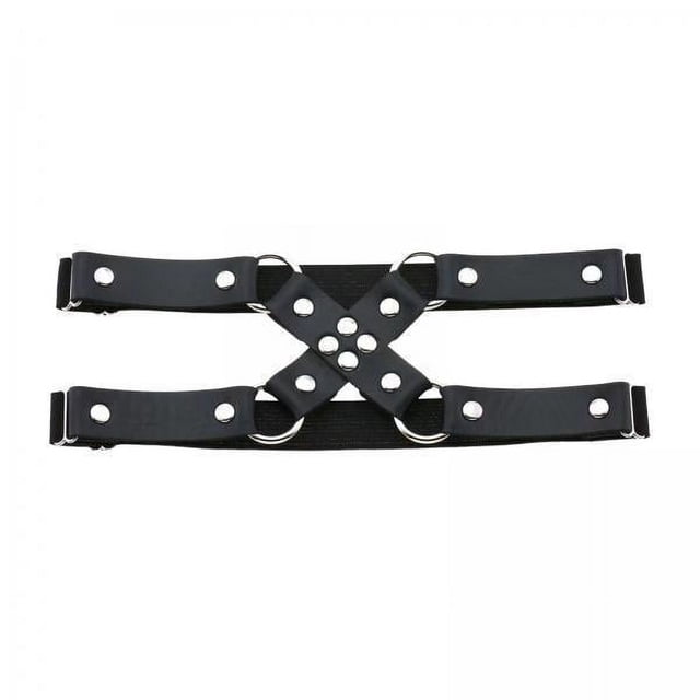 3x Liguero Elástico para Muslo, Liguero Elástico Negro Gótico de Cuero PU, Liga para Pierna, Anillo para Muslo para Halloween, Cosplay, Festival, 3 piezas