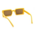 thumbnail image 4 of Kids Size Square Rectangle Thin Plastic Mod Fashion Minimal Sunglasses Yellow - Brown, 4 of 4
