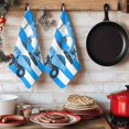 thumbnail image 6 of Blue Striped Truck Kitchen Towels Set of 1, Farmhouse Stripes Modern Art Absorbent Dish Towels for Kitchen, Microfiber Hand Towel, Quick Drying Tea Towel for Cleaning Decorative Dishcloths, 6 of 7