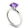 thumbnail image 2 of 2 ctw Solitaire Anniversary Ring for Women | Round Cut Simulated Alexandrite | Hyperallergenic Solid 18K White Gold, 2 of 5