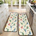 thumbnail image 4 of Dinosaur and Flower Beige Pattern Anti Fatigue Kitchen Rugs Set Of 2, Non Slip Washable Decorative Floor Mats for Sink Laundry and Home Use, 17"x47", 4 of 5