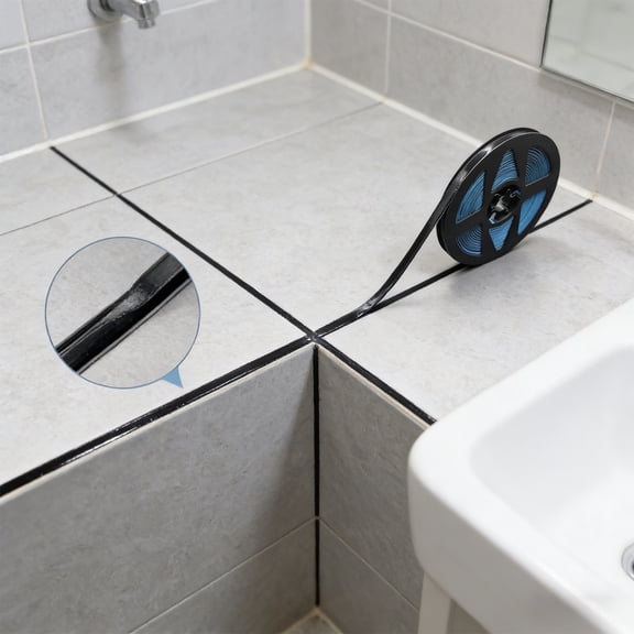 Waterproof Self-Adhesive Caulk Sealant Tape, 19.7ft for Bathtub Sink Toilet, Gap Cover for Tile Edges and Wall Joints, Easy Peel and Stick Application
