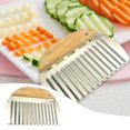 thumbnail image 2 of HBFAGFB Large Wood Handle Crinkle Cutter, French Fry Wavy Slicer for Carrot, Vegetable Chopping, 2 of 3