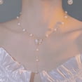 thumbnail image 4 of FORYULIK Collier à Perles Cloutées Femme Rétro Mode Tempérament Pendentif Nœud Chaîne de Clavicule Collier, 4 of 4