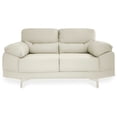 thumbnail image 4 of Sala de Piel Genuina 3-2 Sofá y Love Seat, 5 plazas, Modelo Lisboa, Color Marfil, Elegante, comodo y Moderno, Hecho en Mexico. Medidas: Sofá 220 X 85 X 90 cm, Love Seat 166 X 85 X 90 cm., 4 of 10