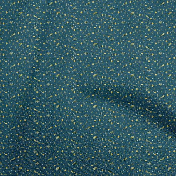 oneOone Polyester Spandex Teal Blue Fabric Leaves Craft Projects Decor Fabric Printed By The Yard 56 Inch Wide