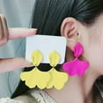 thumbnail image 4 of Kiskick Women Drop Earrings Comfortable Drop Earrings 1 Pair Boho Rose Petal Shape Dangle Earrings Acrylic Tiered Flower Long Drop Stud Earrings Statement, 4 of 8