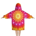 thumbnail image 2 of Colorful Tie Dye Mandala Pattern Blanket Hoodies for Kids 6-13YR Oversize Wearable Blanket Hoodies for Boys Girls Teens, 2 of 7
