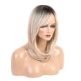 thumbnail image 3 of Peluca de disfraz sintica en capas lateral rubia de Ombre shamjiam Pelucas de pelo sintético para mujer, 3 of 9