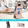 thumbnail image 6 of Compatible with Google Pixel 8a Case, with PU Leather Credit Card Holder Magnetic Back Stand Rugged Slot Mobile Flip Purse Phone Cover for Google Pixel 8a Women Men - Rosegold, 6 of 7