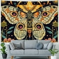 thumbnail image 4 of Nawypu Orange Moth Tapestry Boho Retro Floral Flowers Tapestries Aesthetic Vintage Mushroom Tapestry Bedroom Indie Verti1cal Ta1pestry Wall Hanging for Living Room Dorm（Orange), 4 of 6