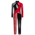 thumbnail image 3 of TSSOE Combinaison de Danse Ballet pour Grandes Filles, Justaucorps de Gymnastique à Manches Longues, Rouge 6, 3 of 4