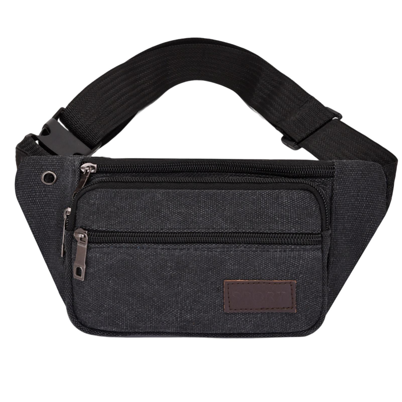 Fanny Pack Travel Belt Bag Tool Pouch,Winter landscape road sunrise,Waist  Bag Durable Canvas Zipper Adjustable Belt
