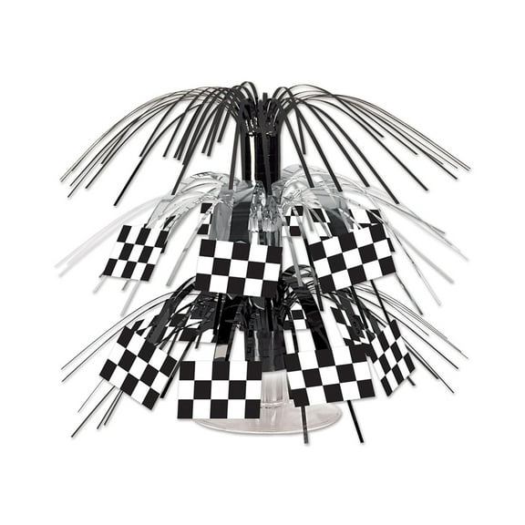 Beistle Checkered Flag Mini Cascade Centerpiece 7.5"-  12 Pack