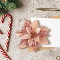 thumbnail image 4 of Christmas Flower Ornaments, Artificial Poinsettia Flowers With Glitter Finish, Light Pink Velvet Floral Decorations For Christmas Tree Wreath Garland Mantel Holiday Decor, 4 of 8