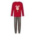 thumbnail image 2 of Elippeo Family Matching Christmas Pajamas Set Deer Head  Plaid Print Holiday Pajamas Sleepwear Dad Mom Kids PJs, 2 of 10
