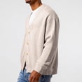 thumbnail image 5 of Havenx Cardigan Sweater for Men Waffle Knitted Button Sweaters V Neck Long Sleeve Textured Cardigans Classic Basic Relaxed Fit Loose Clothes,Beige XL, 5 of 6