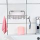 thumbnail image 5 of Jabonera de pared de ducha con 4 ganchos, jabonera adhesiva de acero inoxidable para baño, plateado JAMW Sencillez, 5 of 5