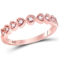 thumbnail image 1 of 14kt Rose Gold Womens Round Diamond Heart Stackable Band Ring 1/10 Cttw, 1 of 2