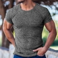 thumbnail image 5 of Shirts for Men Short Sleeved Round Neck Casual Solid Color T-shirt Dark Gray XXL, 5 of 6
