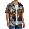thumbnail image 4 of Gaeub Portrait Of Highland Cow With Its Baby Cow Men's Lapel Short Sleeve Shirt, Relaxed Fit Shirt, Soft and Breathable for Outdoors Party Travel - 4X-Large, 4 of 7