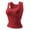 Red, variant on Bxsruta Women's Seamless Square Neck Tank Top with Built in Bra Wirefree Comfortable Soft Ribbed Knit Crop Cami for Daily Wear