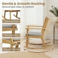 thumbnail image 4 of Gymax Wooden Rocking Chair w/Removable Cushion & Ergonomic Slatted Backrest Indoor, 4 of 10