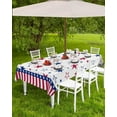 thumbnail image 4 of 4th of July Outdoor Tablecloth with Umbrella Hole and Zipper Red White and Blue Stars Stripes Tablecloths 60x102 Waterproof Table Cloths Patriotic Patio Table Cloth Cover for Independence Day Party, 4 of 6