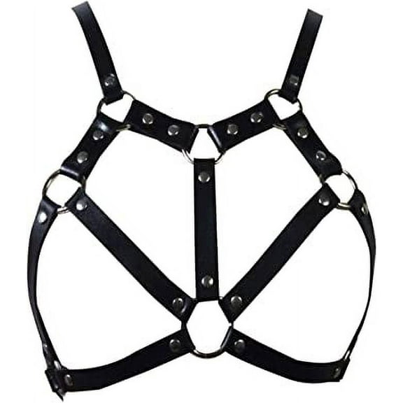 Namzi Women’s Leather Harness Punk Body Chest Straps Waist Belts Caged Adjustable