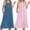 Dog Footprints/Floral Pink, variant on 2 Pack Nightgowns for Women Sleeveless Long Night Gowns Victorian Nightdress with Pockets Soft Ladies Gown