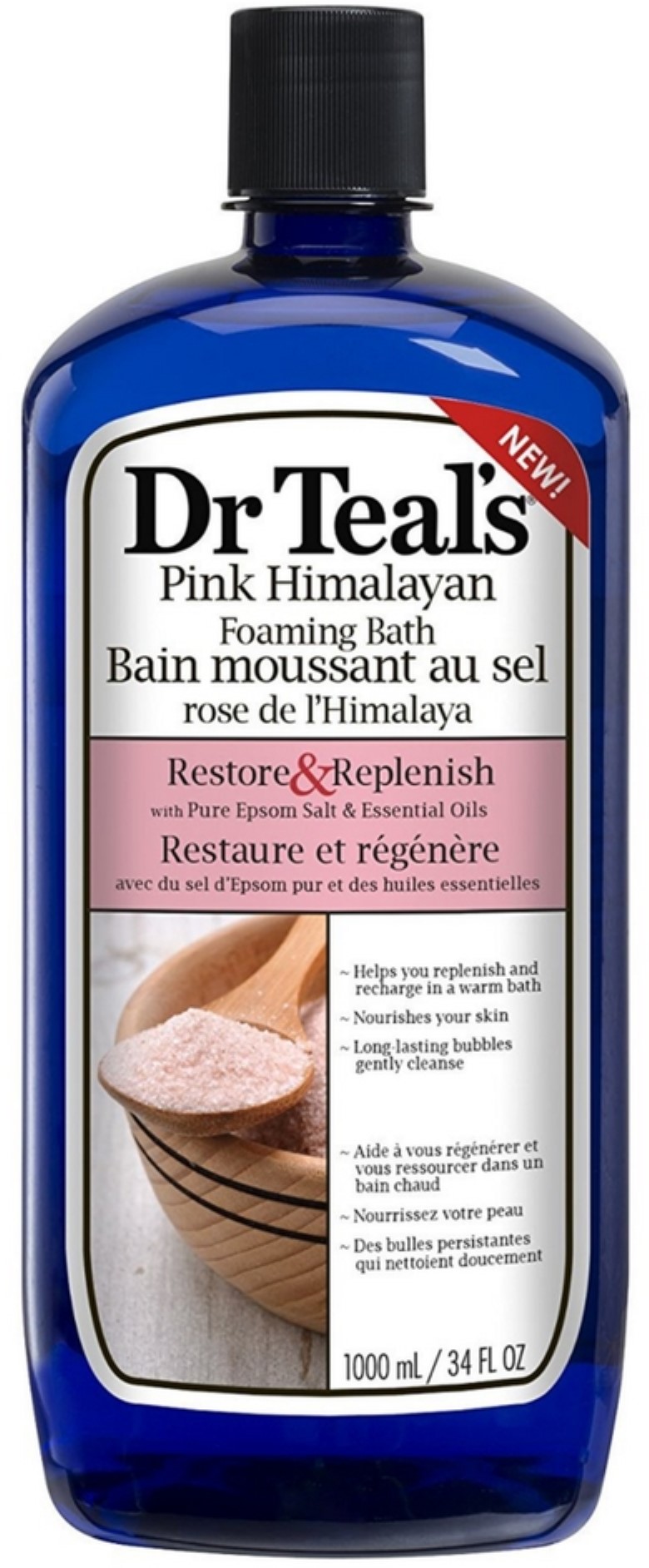 Dr Teal's Foaming Bath, Pink Himalayan 34 oz (Pack of 4)