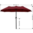 thumbnail image 4 of ABCCANOPY 15FT Patio Large Double-Sided Aluminum Garden Swimming Pool Umbrella With Crank Handle,Burgundy, 4 of 5