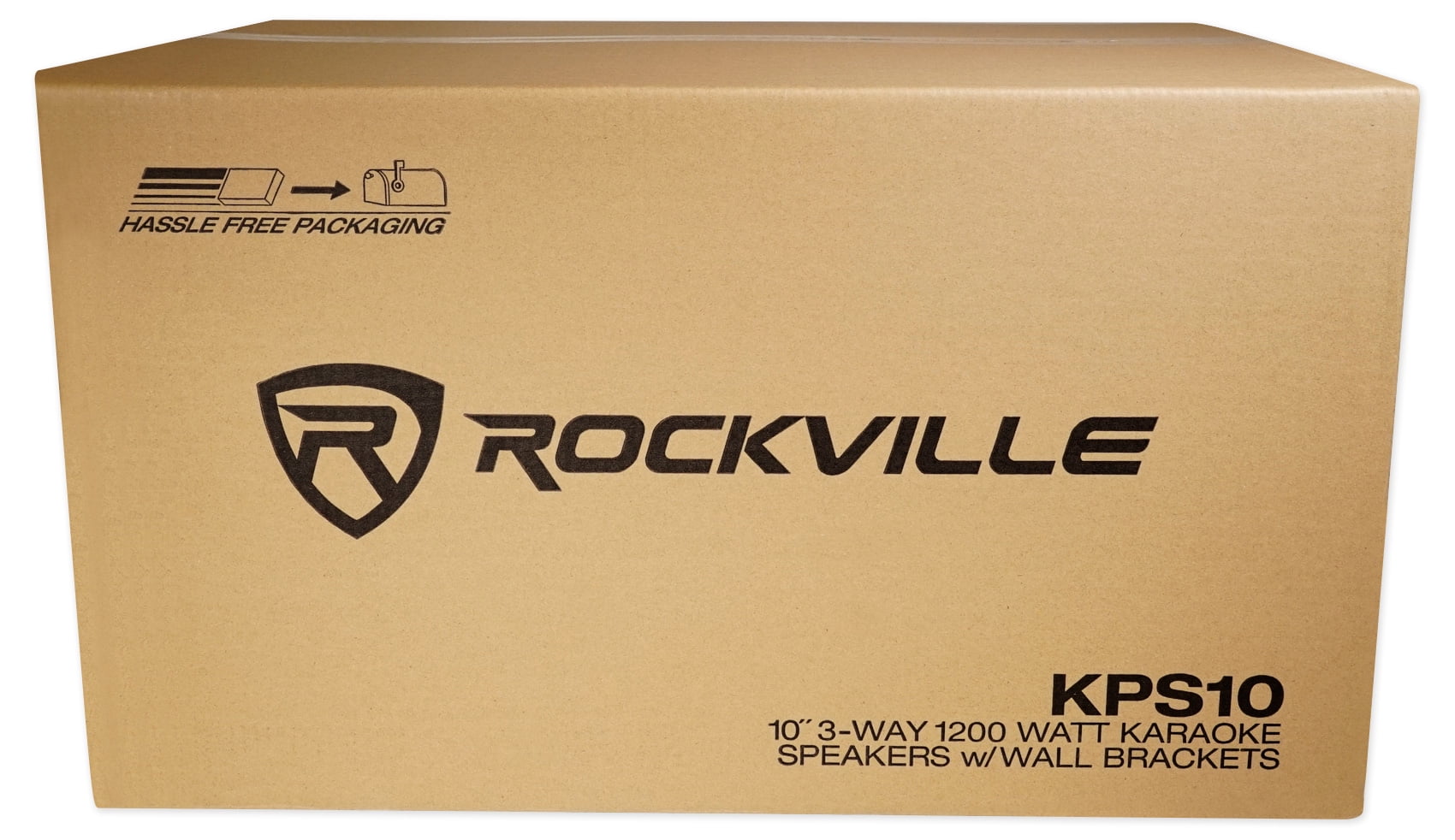 2) Rockville 10" 3-Way 1200w Karaoke Speakers+Bluetooth Amplifier Mixer+2) Mics