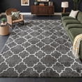 thumbnail image 2 of Pentantan Shag Area Rug, 8ft x 10ft Geometric Soft Fluffy Rugs for Living Room Bedroom Indoor Carpet, Gray & White, 2 of 7