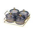 thumbnail image 3 of facefd Snack Dishes Storage Container Fruit Tray for Countertop Rack Caddy Serving 4 Bowls Gray, 3 of 8