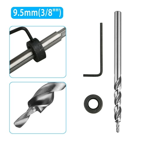 Drill Stop Collar - EEEKit Pocket Hole Jig Step Drill, 9.5mm Round Shank Drill Woodworking 3/8