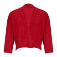 thumbnail image 4 of UDAUDU Women's Sheer Mesh Crop Tops Shrug 3/4 Sleeve Going Out Lightweight 2026 Spring Summer Cardigan Jacket Wine 2XL, 4 of 6