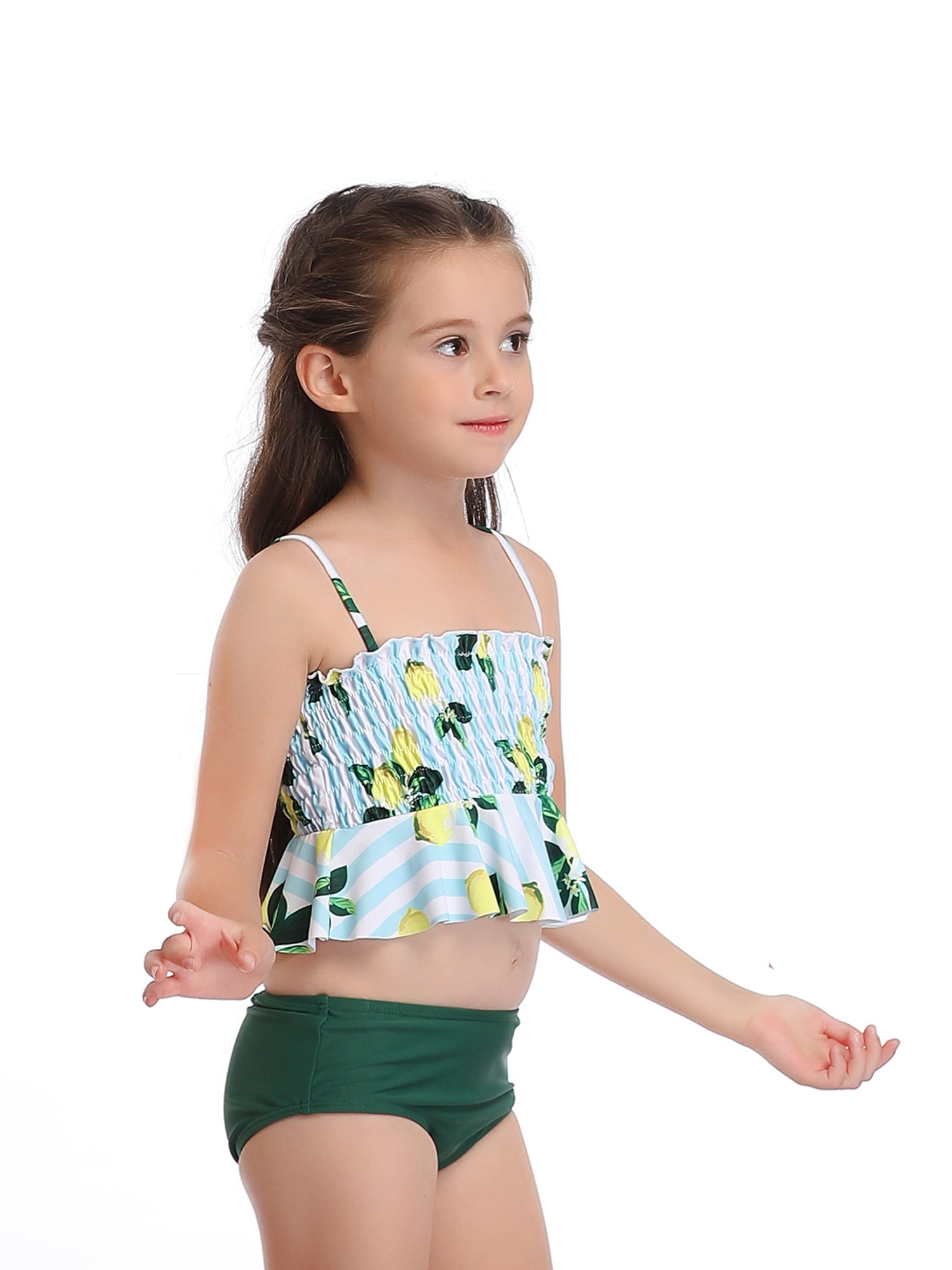 yunn⭐︎kids LIFE Inevnen Toddler Baby Girl Swimsuit Sling Floral Ruffle Hem