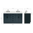 thumbnail image 3 of Ariel Hepburn 61 In. Double Rectangle Sink Vanity With White Quartz Countertop In Midnight Blue, 3 of 9