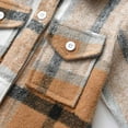 thumbnail image 7 of Hooded Long Sleeved Brushed Plaid Shirt Jacket, 7 of 7