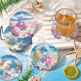 thumbnail image 3 of Juego de posavasos Clothmile de 8 piezas con forma de diamante Sea Beach, 3 of 7