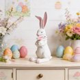 thumbnail image 1 of CY5O5ee Cute Rabbit Statue Easter Decor Hand-Painted Resin Rabbit with Carrot Table Centerpiece Standing Ornament Farmhouse Spring Indoor Home Decor, 1 of 8