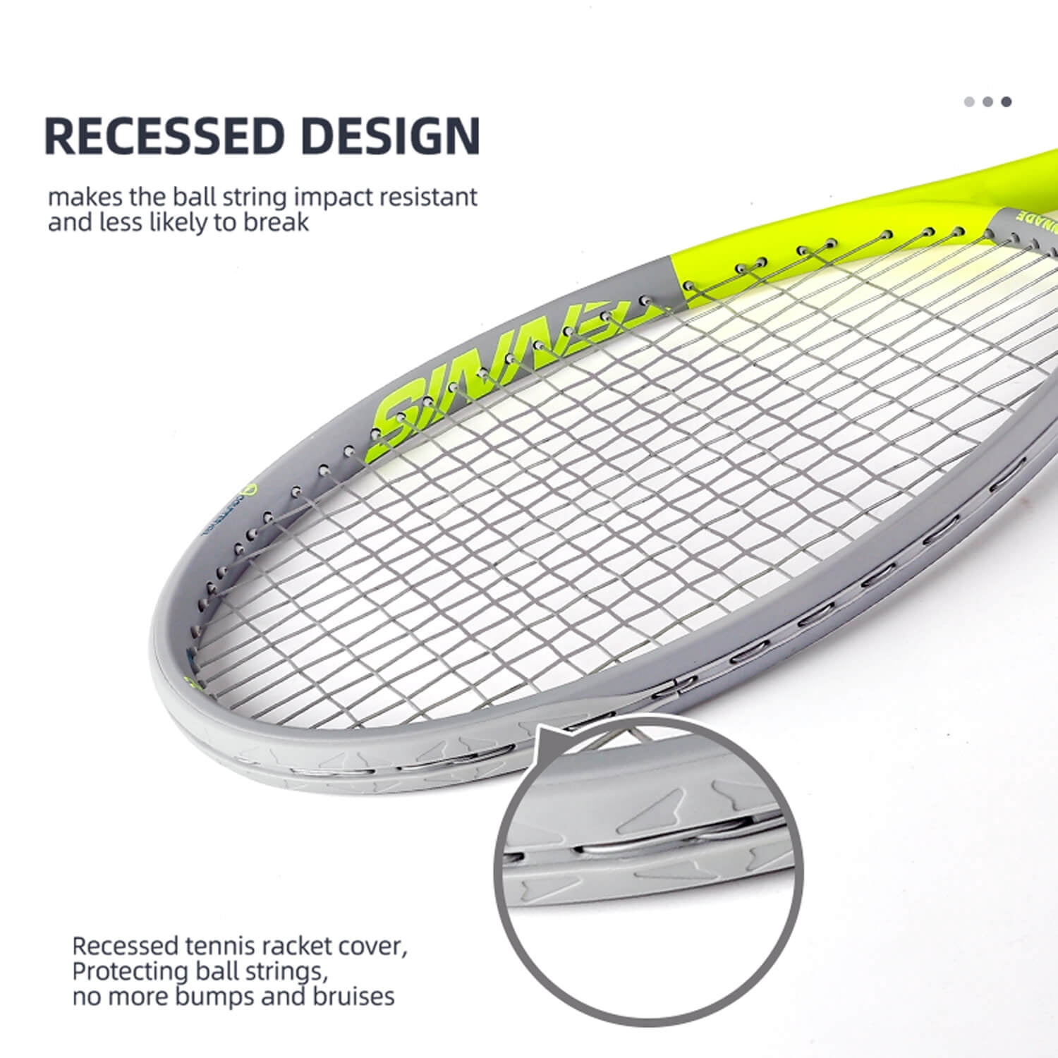 Gemini Pro-Grade Carbon Fiber & Aluminum Tennis Racket - Free bag, 6 Colors (High-Visibility Fluorescent Options), Lightweight Durable Performance for Adults Players, Arm-Friendly Shock Absorption