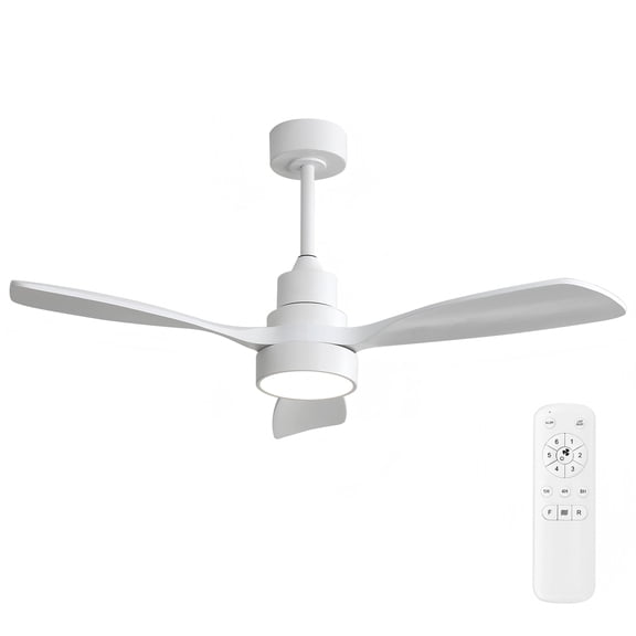 Sofucor 48" White Modern LED Ceiling Fan with Remote Control
