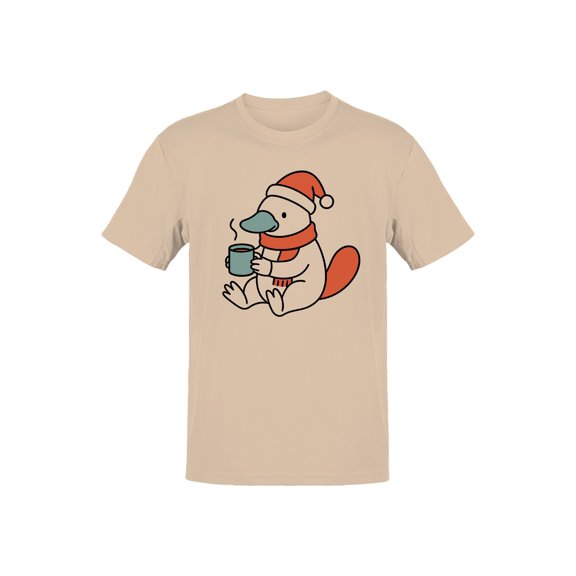 Warm Platypus Holding Coffee Men's T-shirt