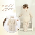 thumbnail image 3 of Younger Tree Baby Girl Romper Infant Fall Winter Clothes Ruffle Sweater Long Sleeve Bodysuit Jumpsuit and Headband for 3-6 Months, 3 of 6