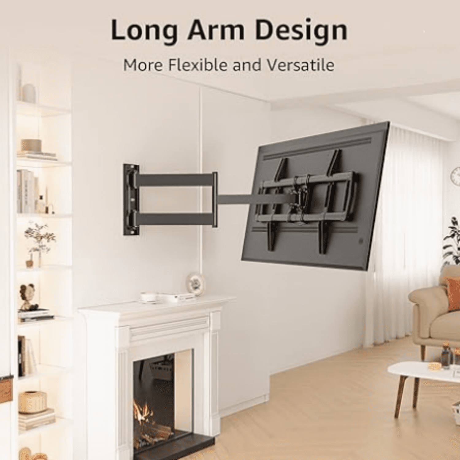 Corner TV Wall Mount for Most 42-75 Inch TVs with 32” Long Extension, Long Arm TV Mount, Full Motion TVs Mount Swivel Articulating Mounts, MAX VESA 600x400mm, Holds up to 99 lbs MU0076